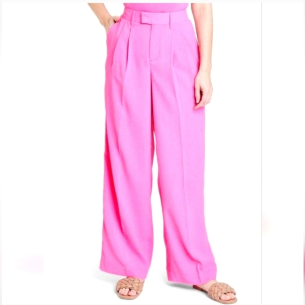 Women's High-Rise Wide Leg Fluid Pants - A New Day Si se 6.